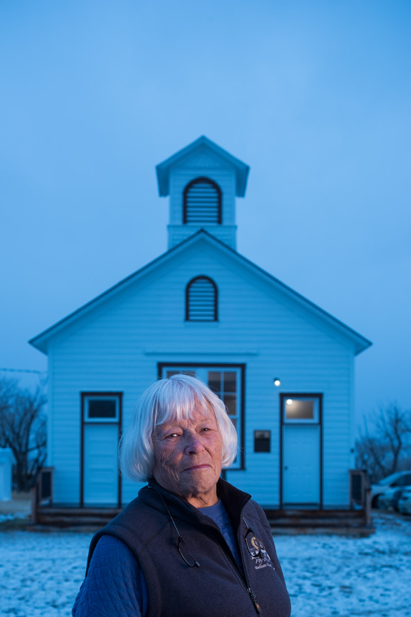 Mona Durham, 84, lives nearby and organizes the events. She says she’s the only former student still around. Photography: Thomas Lee