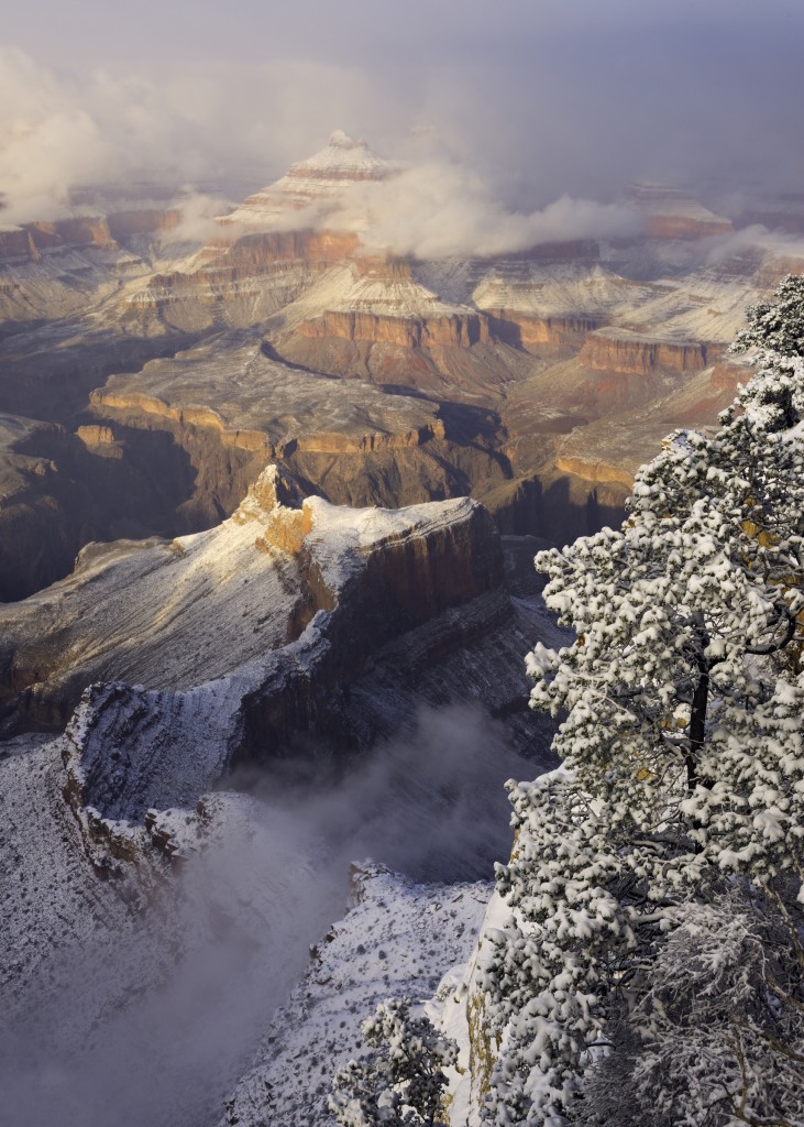 Snow at the Grand Canyon.