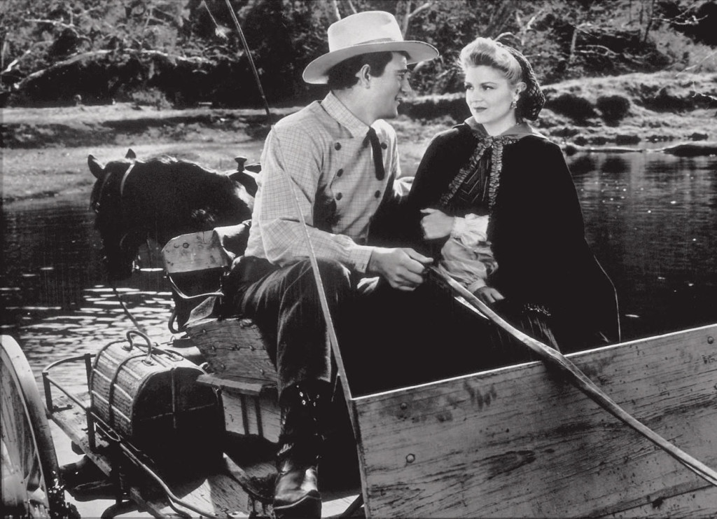 John Wayne and Claire Trevor in "Stagecoach"