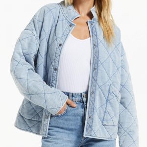 Western jean quilted jacket