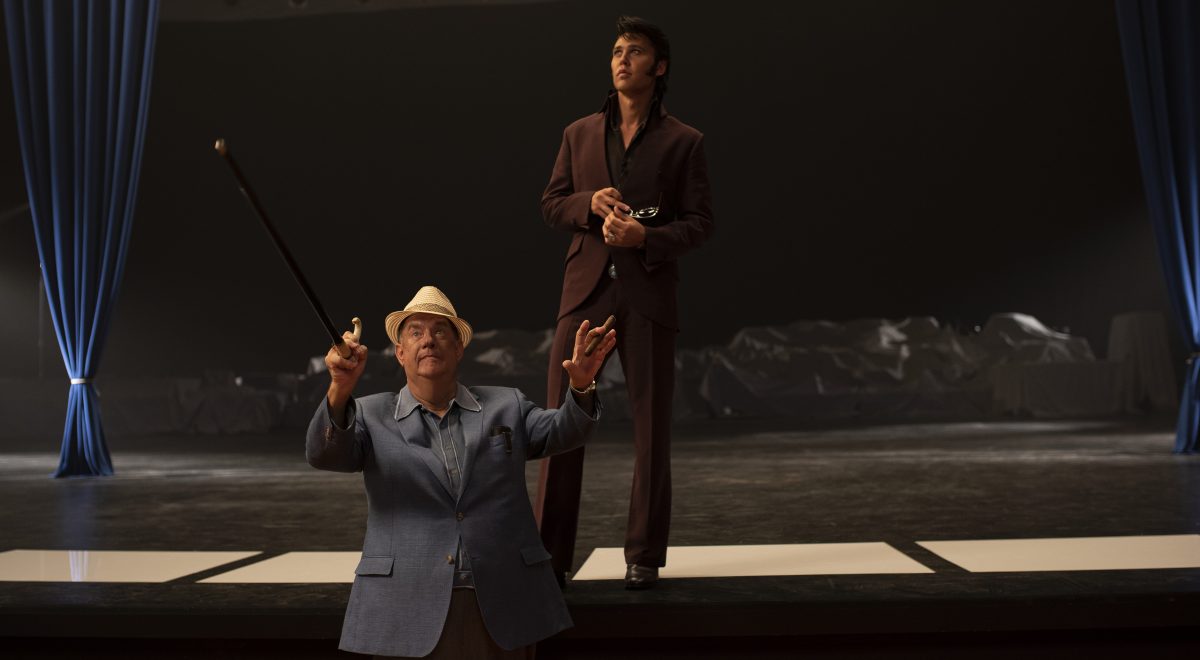 Austin Butler, Tom Hanks in "Elvis"