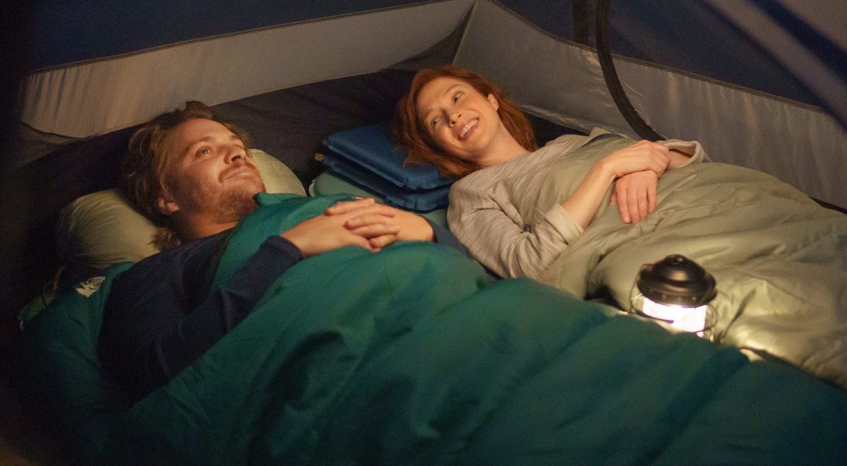 Luke Grimes and Ellie Kemper