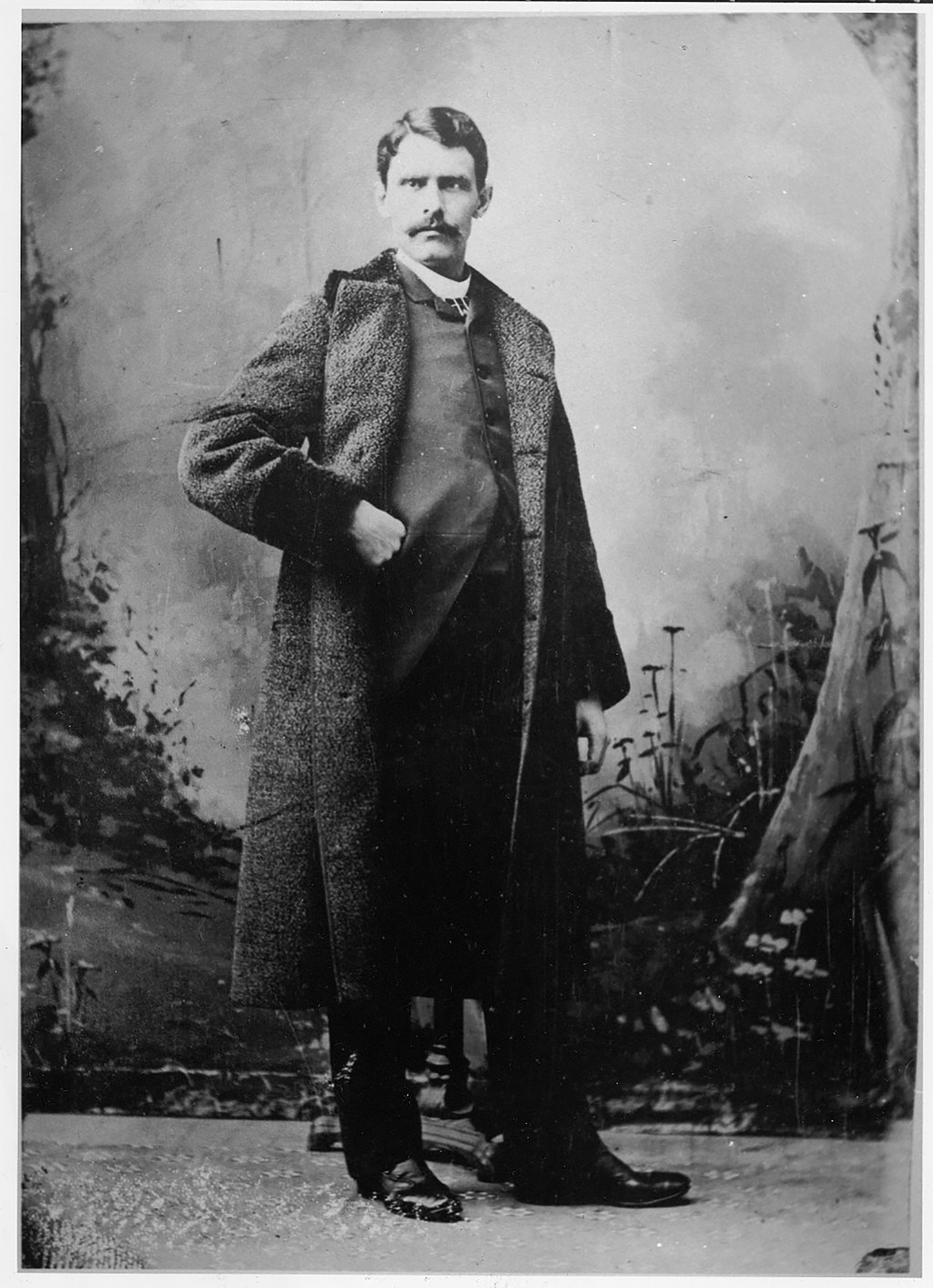 Portrait of U.S. luthier Orville Gibson (1856 – 1918).