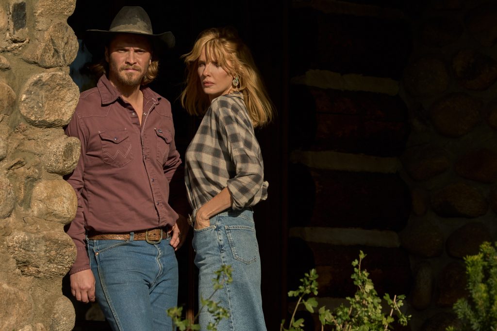 Luke Grimes and Kelly Reilly in "Yellowstone"