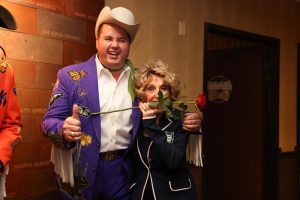 Kody Norris and Jeannie Seely enjoy a lighthearted backstage moment at The Grand Ole Opry