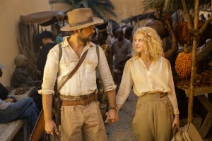 Julia Schlaepfer as Alexandra and Brandon Sklenar as Spencer Dutton of the Paramount+ series 1923. Photo Cr: Emerson Miller/Paramount+ © 2022 Viacom International Inc. All Rights Reserved.