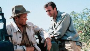 Clint Eastwood and Jeff Fahey in "White Hunter, Black Heart"
