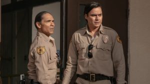Zahn McClarnon and Kiowa Gordon in "Dark Winds"